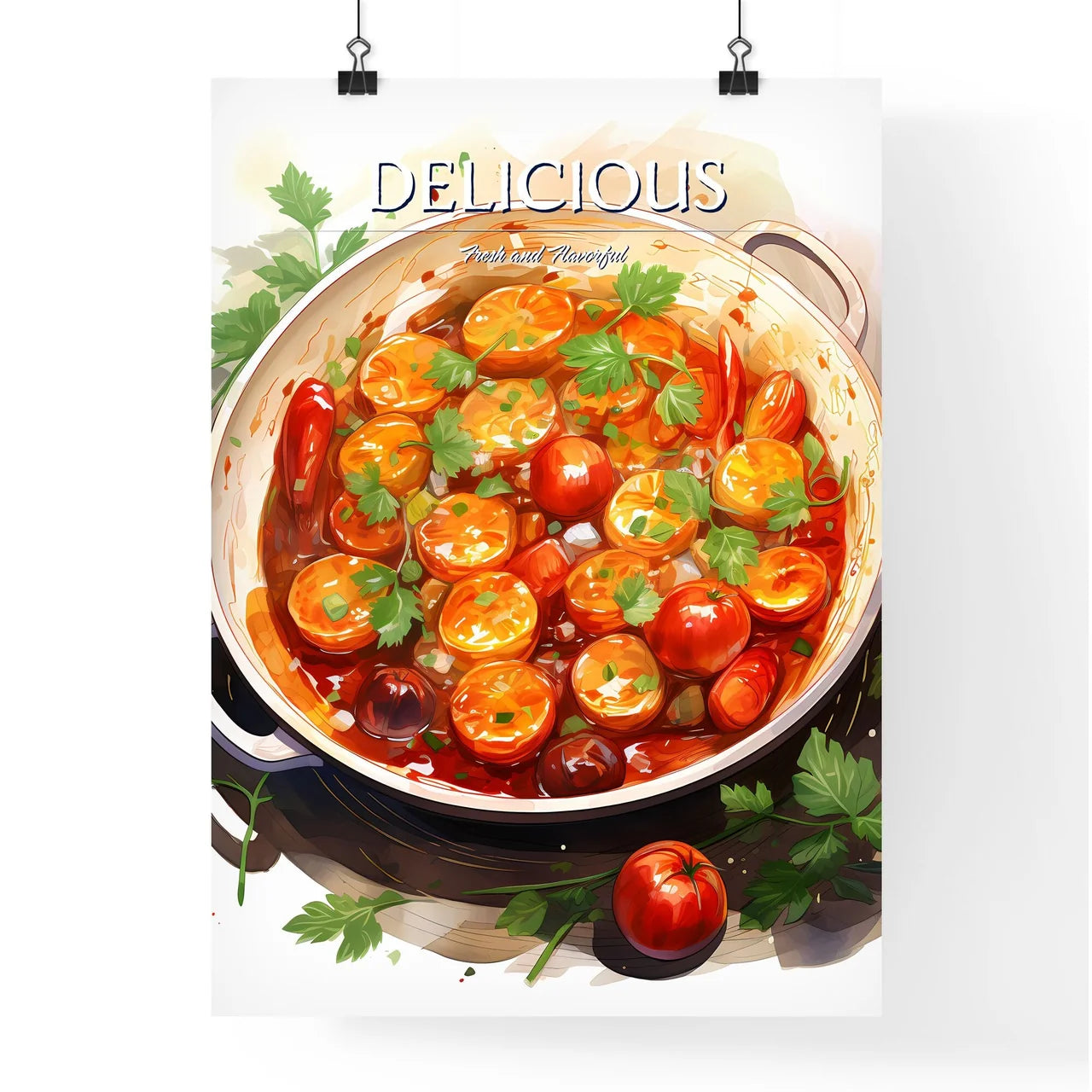 A Pot Of Food With Vegetable Poster