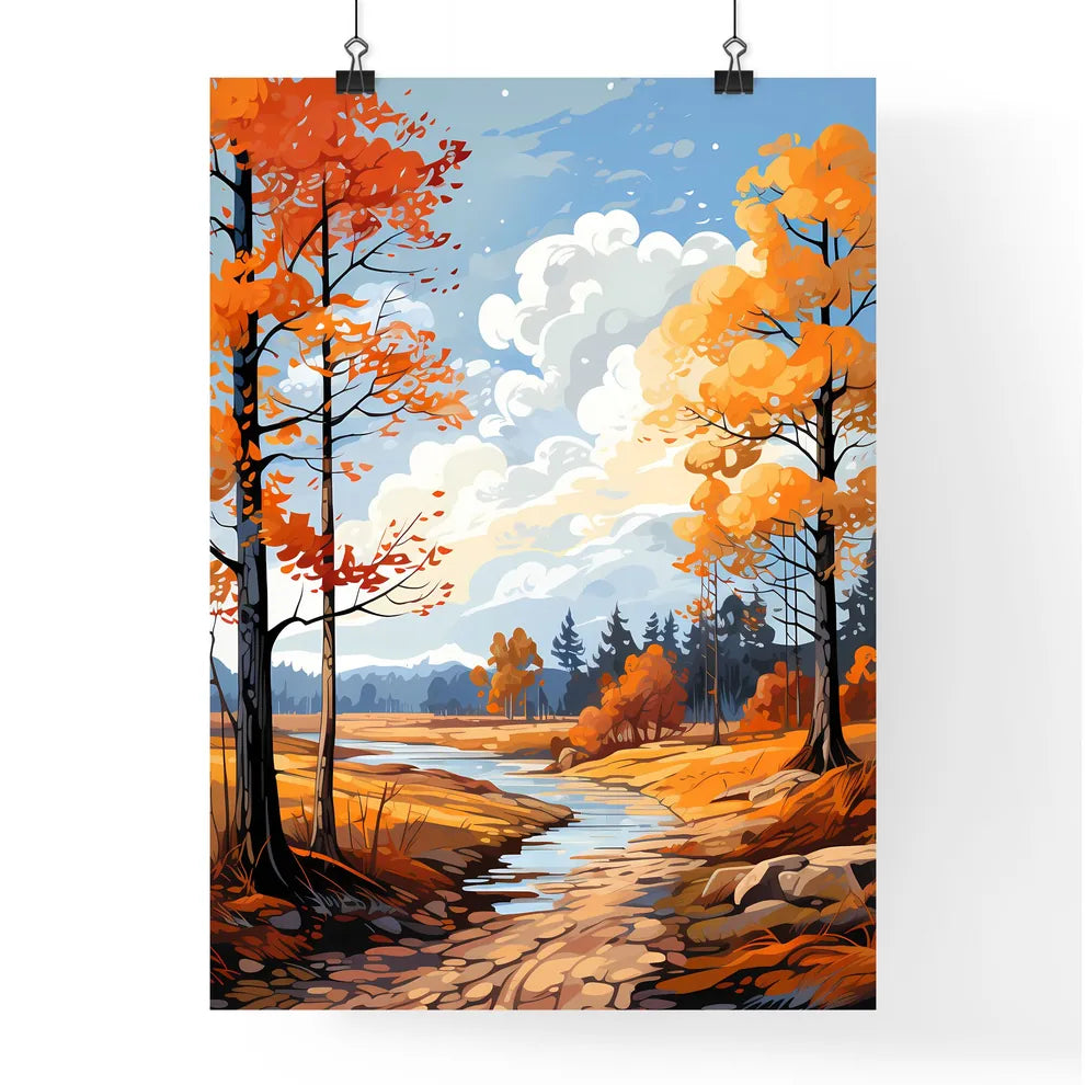 A River Running Through A Fores Poster