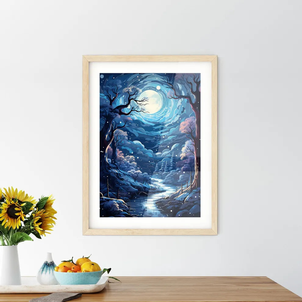 A River Running Through A Snowy Fores - Kitchen Hangings
