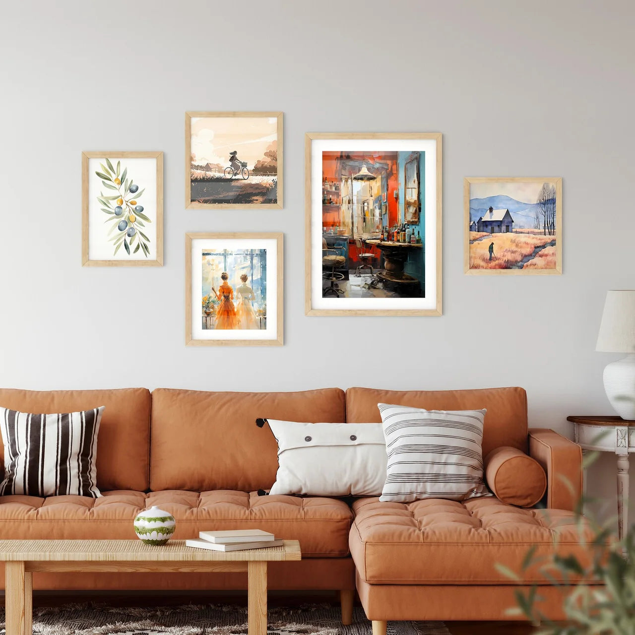 A Room With A Table And Chairs And A Table W Framed Print