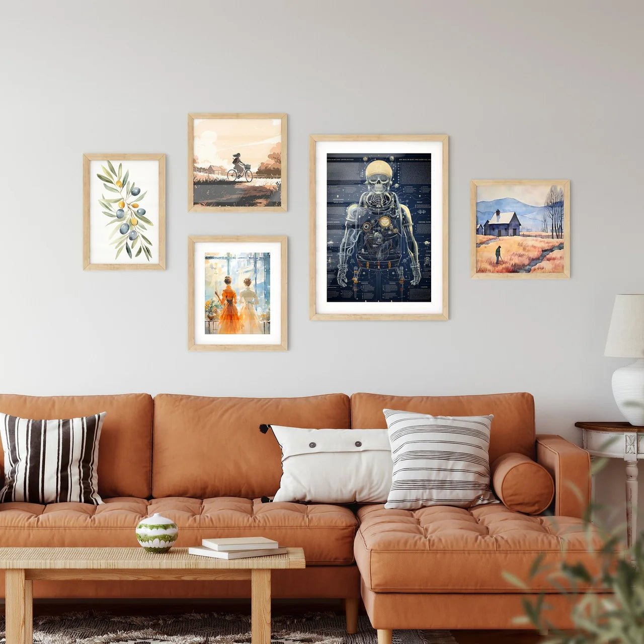 A Skeleton In A Helme Framed Print