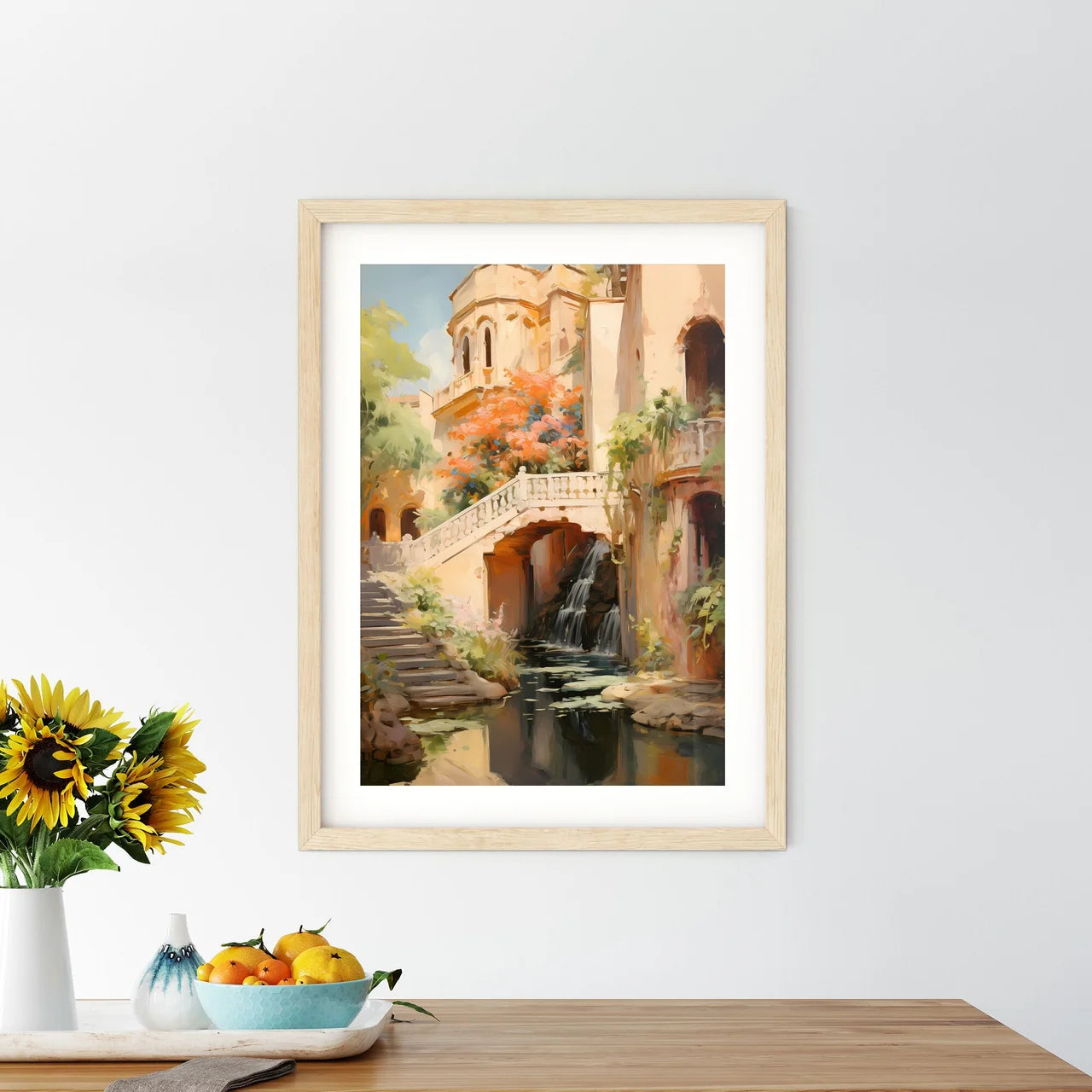 A Water Fall Between Buildings Size Chart