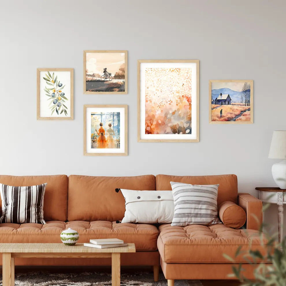 A Watercolor Painting Of Leave Framed Print