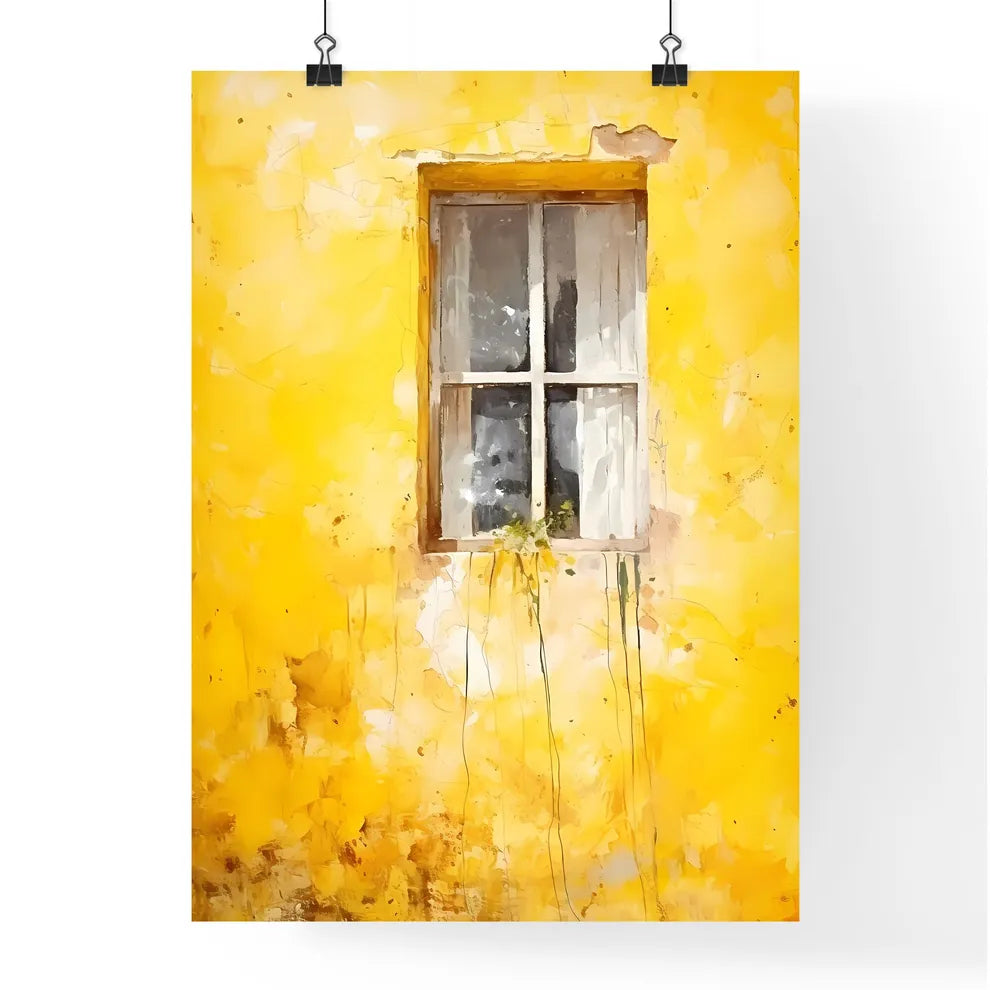 A Window On A Yellow Wall Poster
