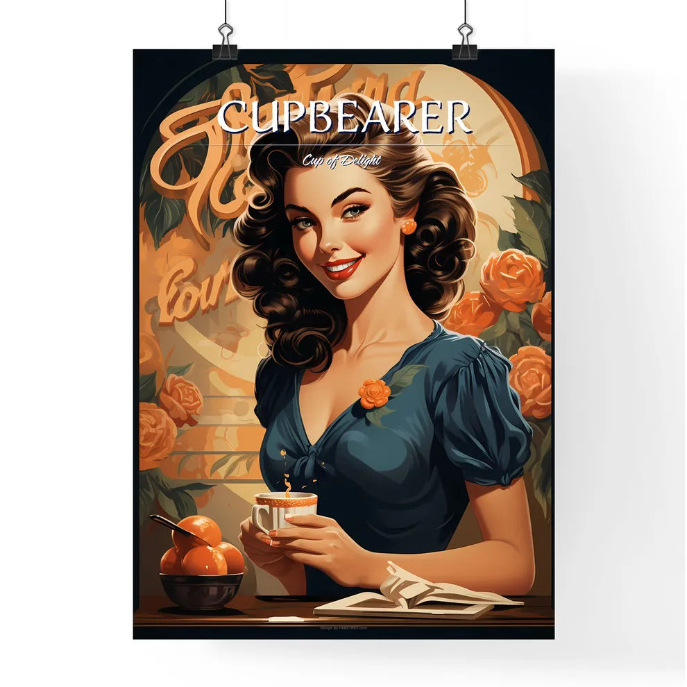 A Woman Holding A Cu Poster