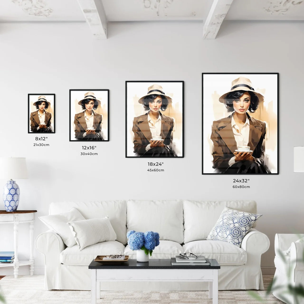 A Woman Holding A Cu Wall Art