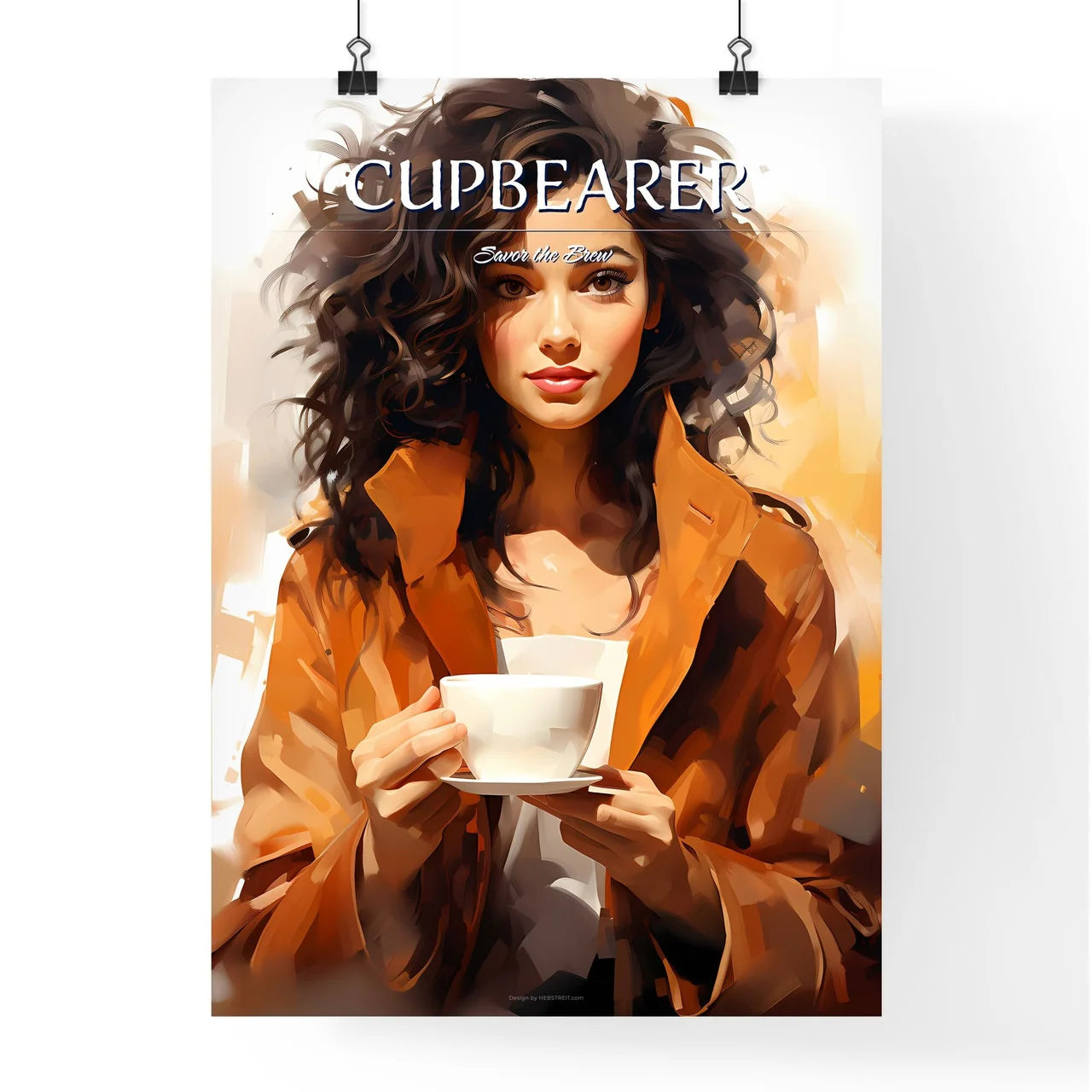 A Woman Holding A Cu Poster