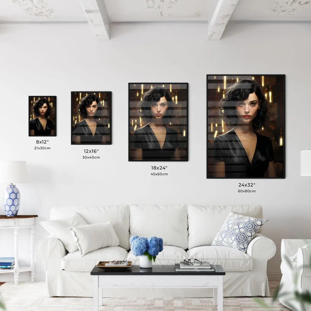 A Woman In A Black Dres Wall Art