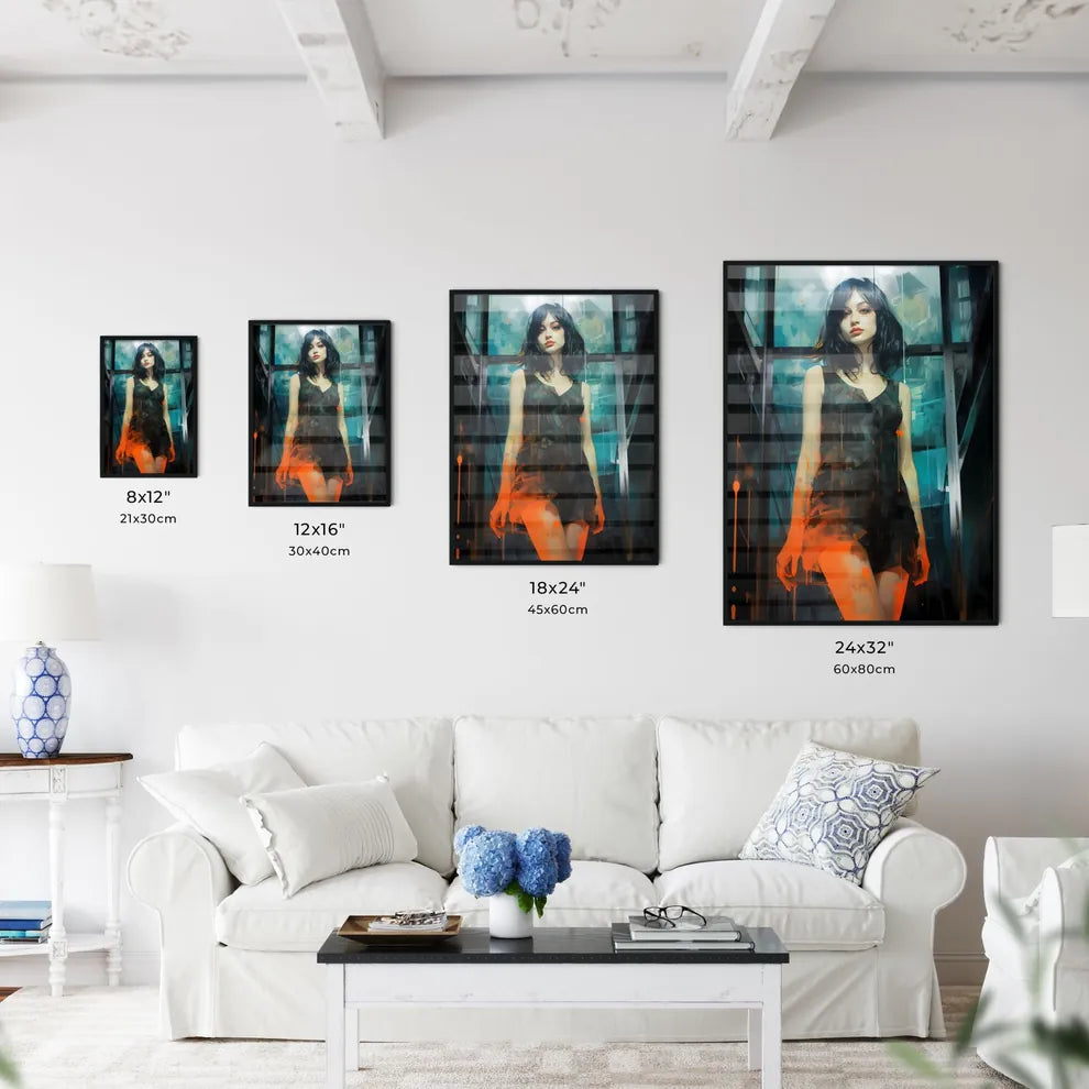 A Woman In A Black Dres Wall Art