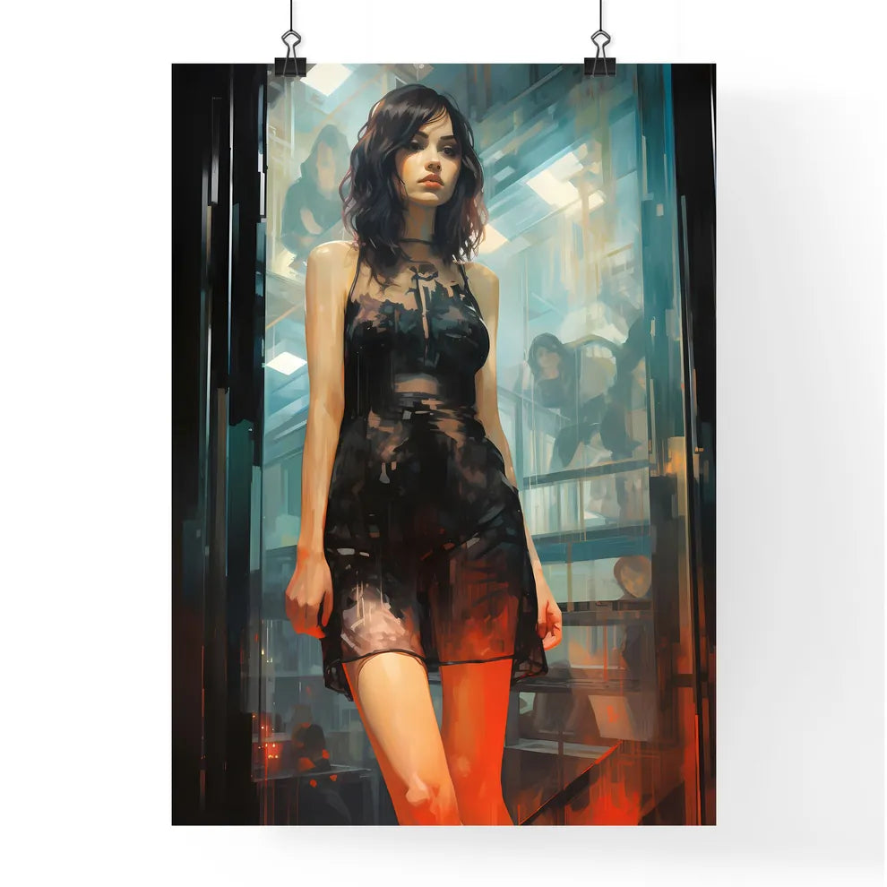 A Woman In A Black Dres Poster