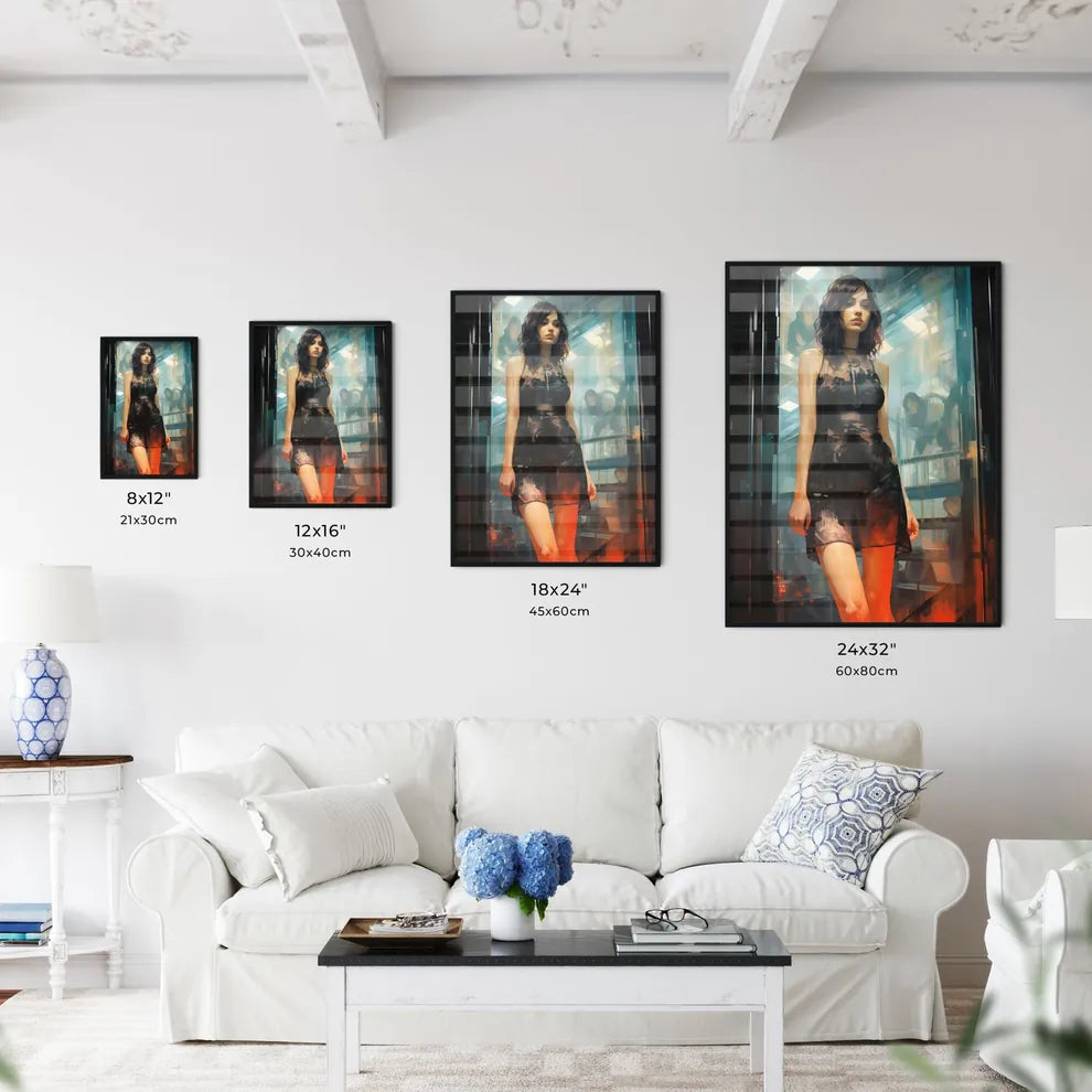 A Woman In A Black Dres Wall Art