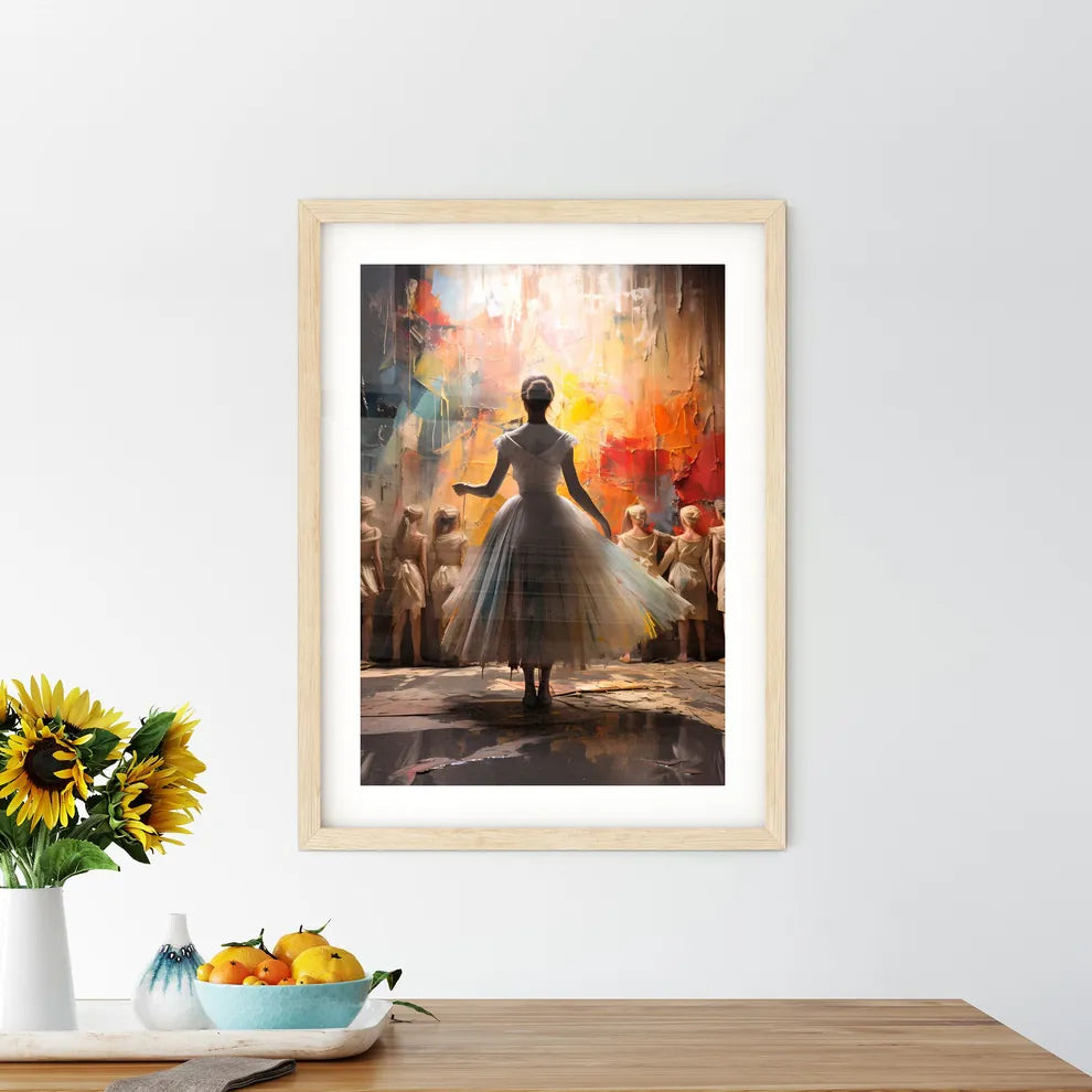 A Woman In A Dress In Front Of A Group Of Gi - Kitchen Hangings