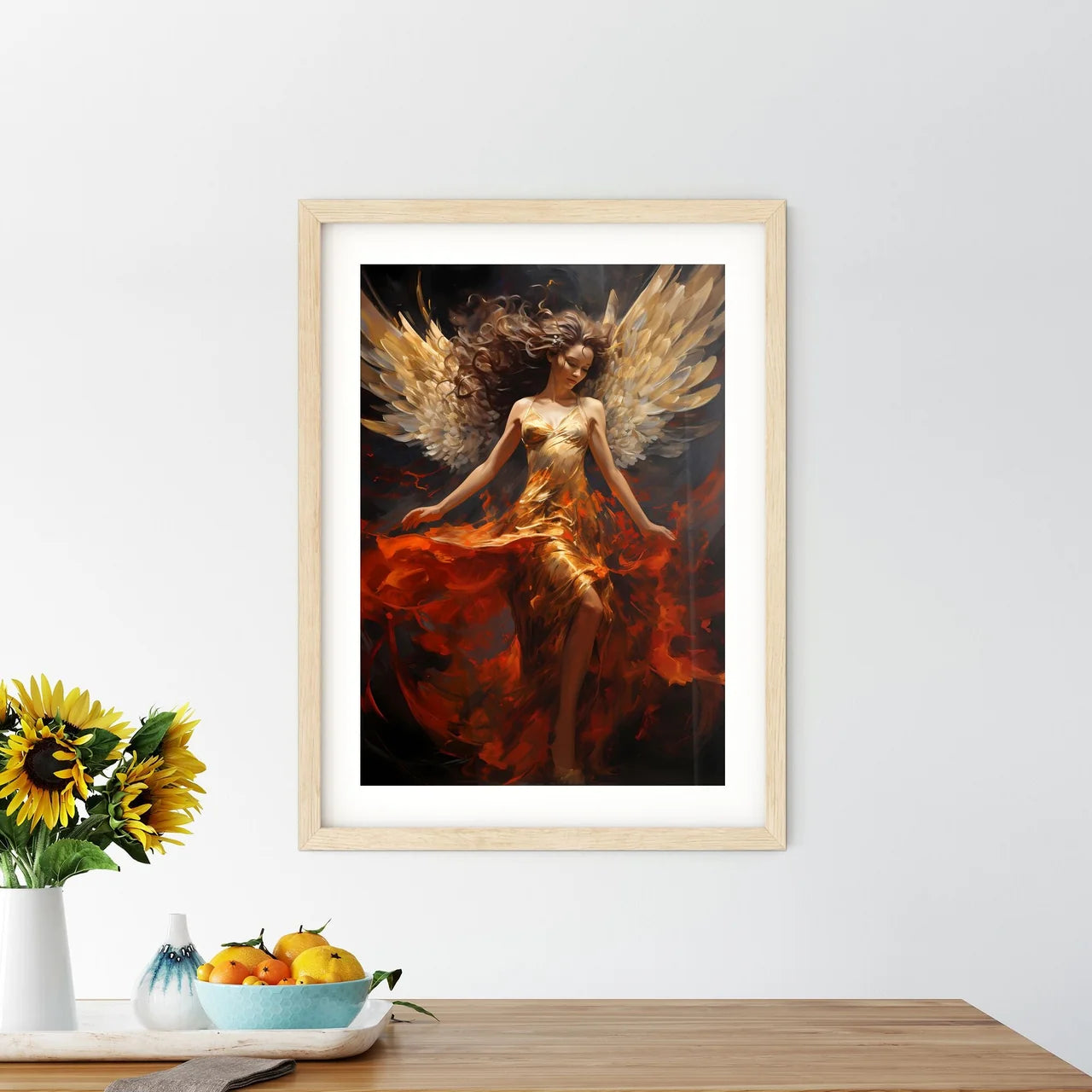 A Woman In A Dress With Wing - Kitchen Hangings