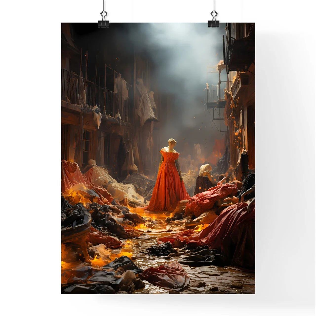 A Woman In A Red Dress In A C Poster