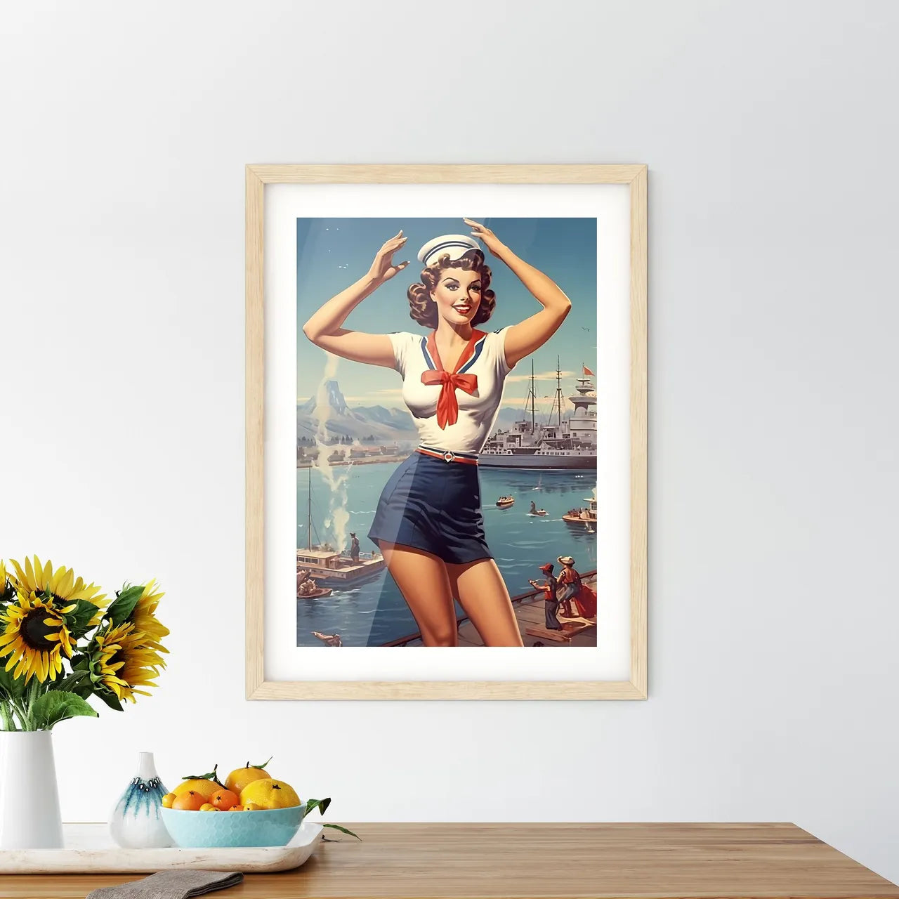 A Woman In A Sailor Outfi - Kitchen Hangings