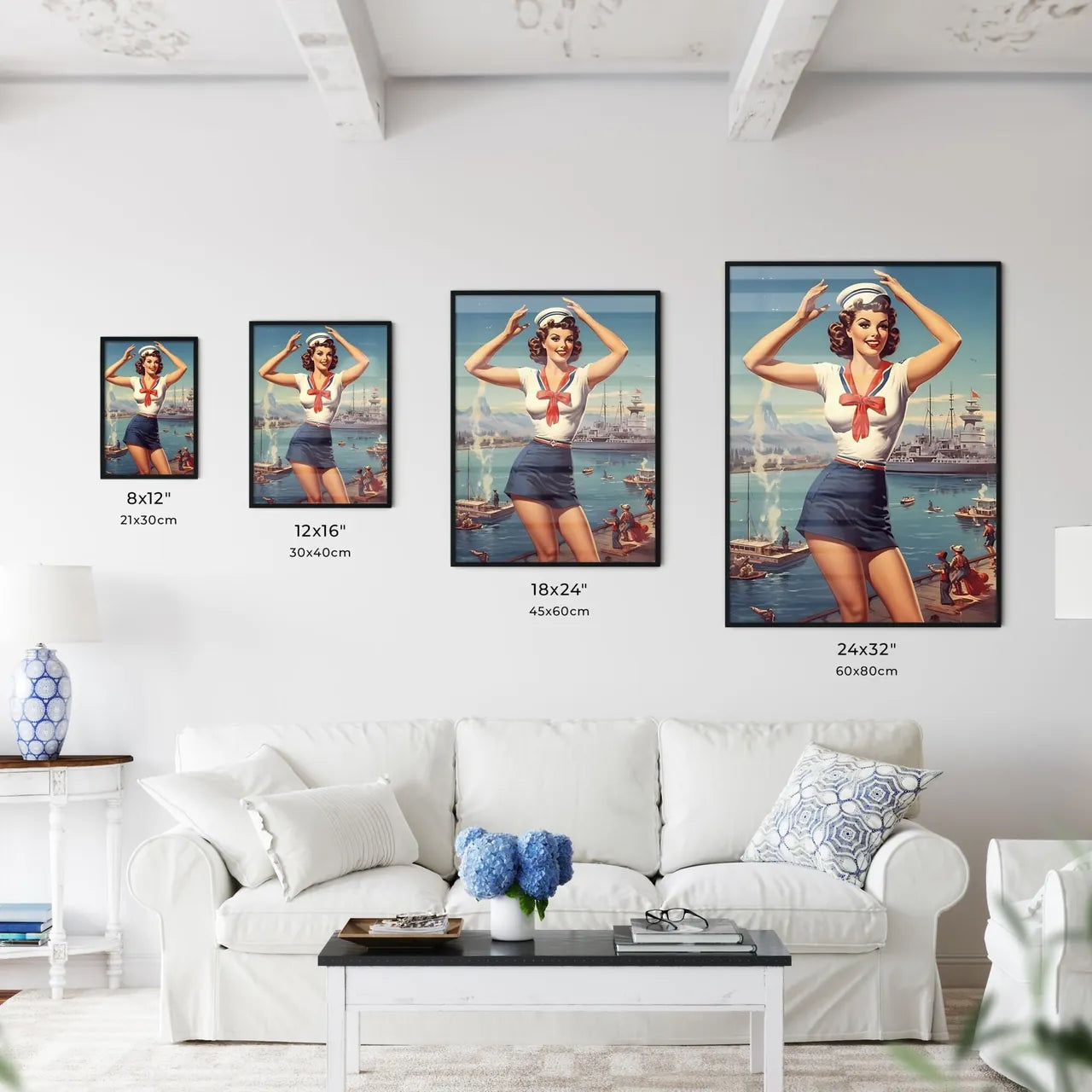 A Woman In A Sailor Outfi Wall Art