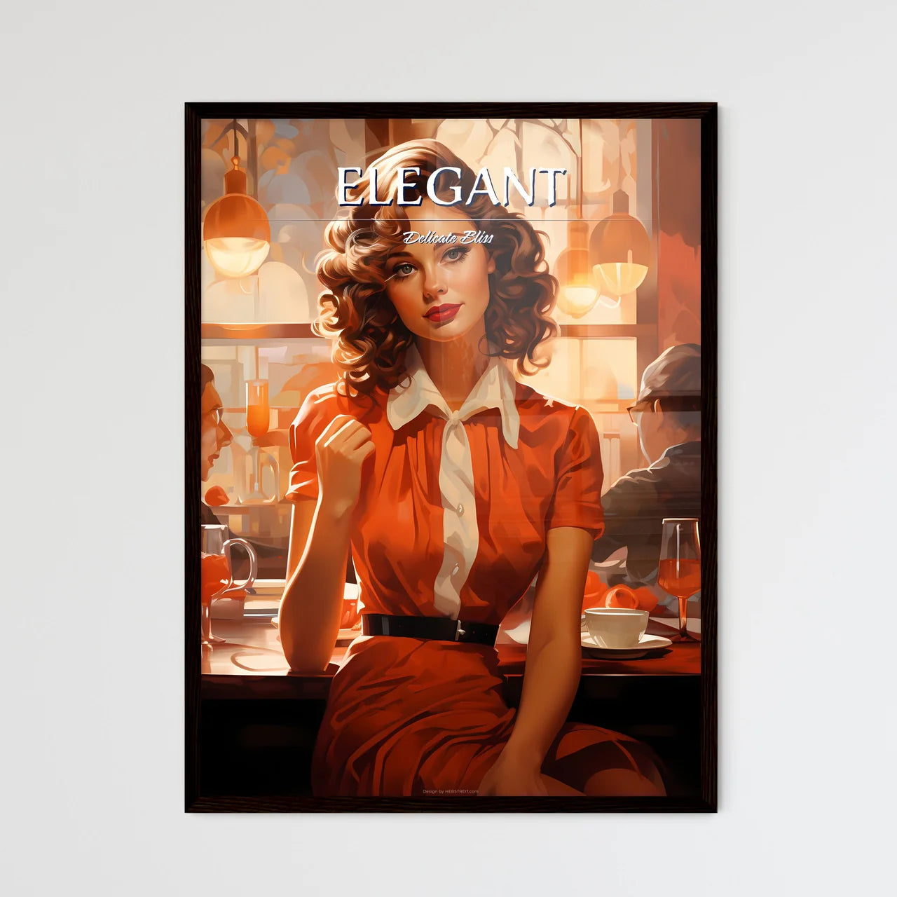 A Woman Sitting At A Tabl - Framed Art Print