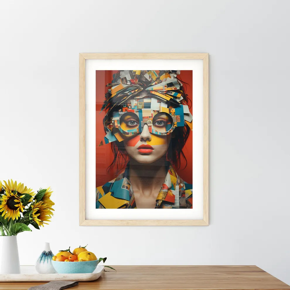 A Woman Wearing A Colorful Mas - Kitchen Hangings