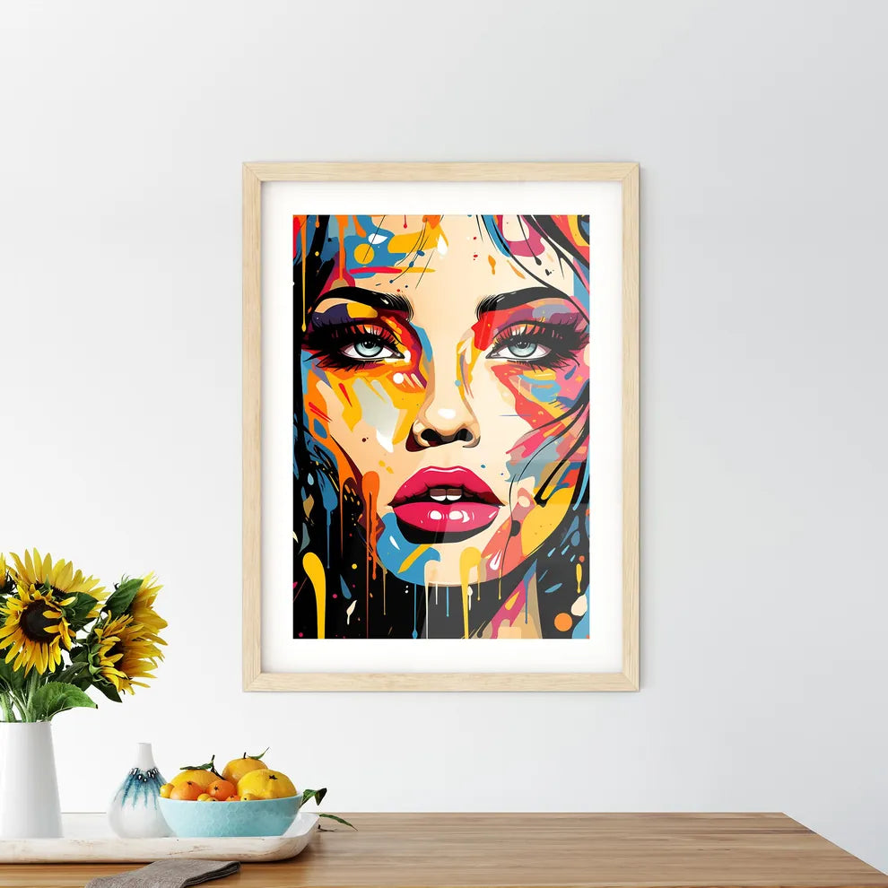 A Woman With Colorful Makeu - Kitchen Hangings
