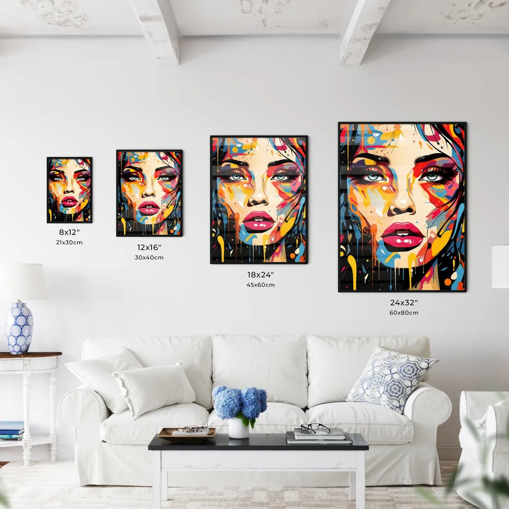 A Woman With Colorful Makeu Wall Art