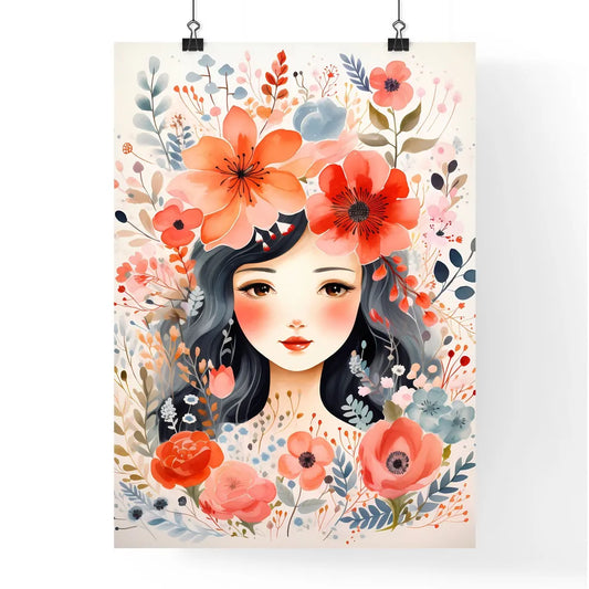 A Woman With Flowers In Her Hai Poster