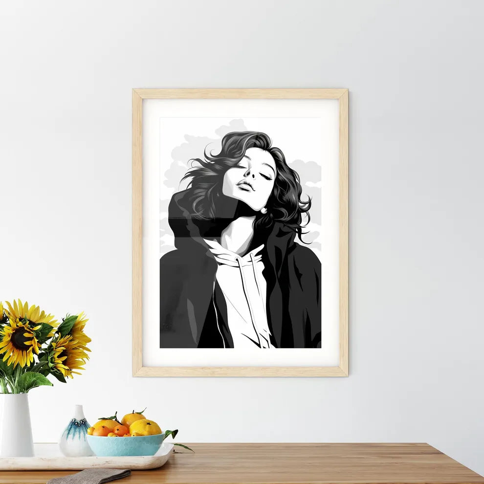 A Woman With Her Eyes Close - Kitchen Hangings