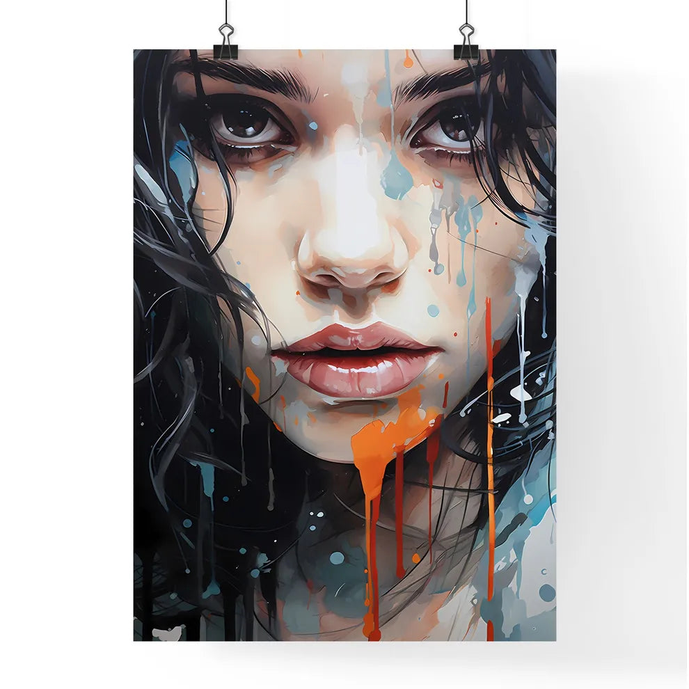 A Woman With Paint On Her Fac Poster