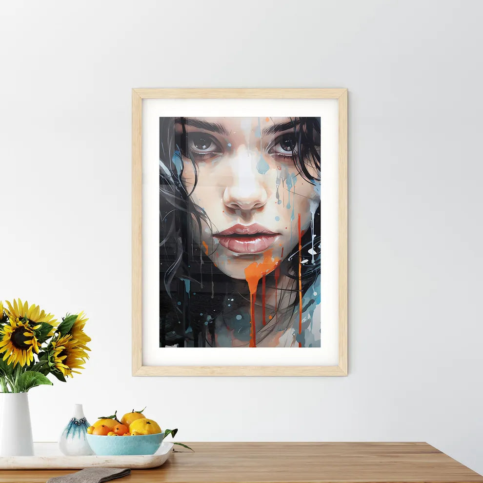 A Woman With Paint On Her Fac - Kitchen Hangings