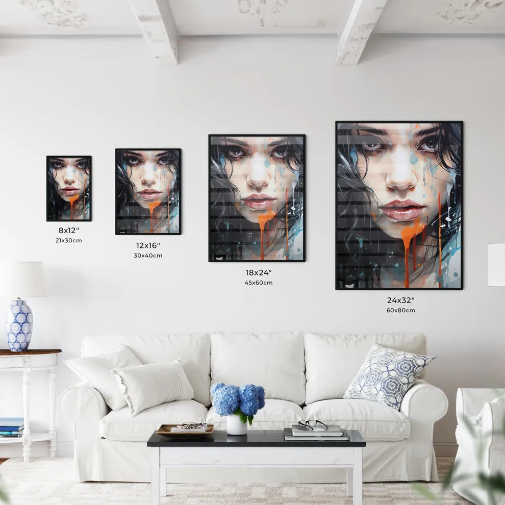 A Woman With Paint On Her Fac Wall Art