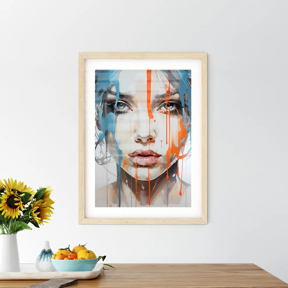 A Woman With Paint On Her Fac - Kitchen Hangings
