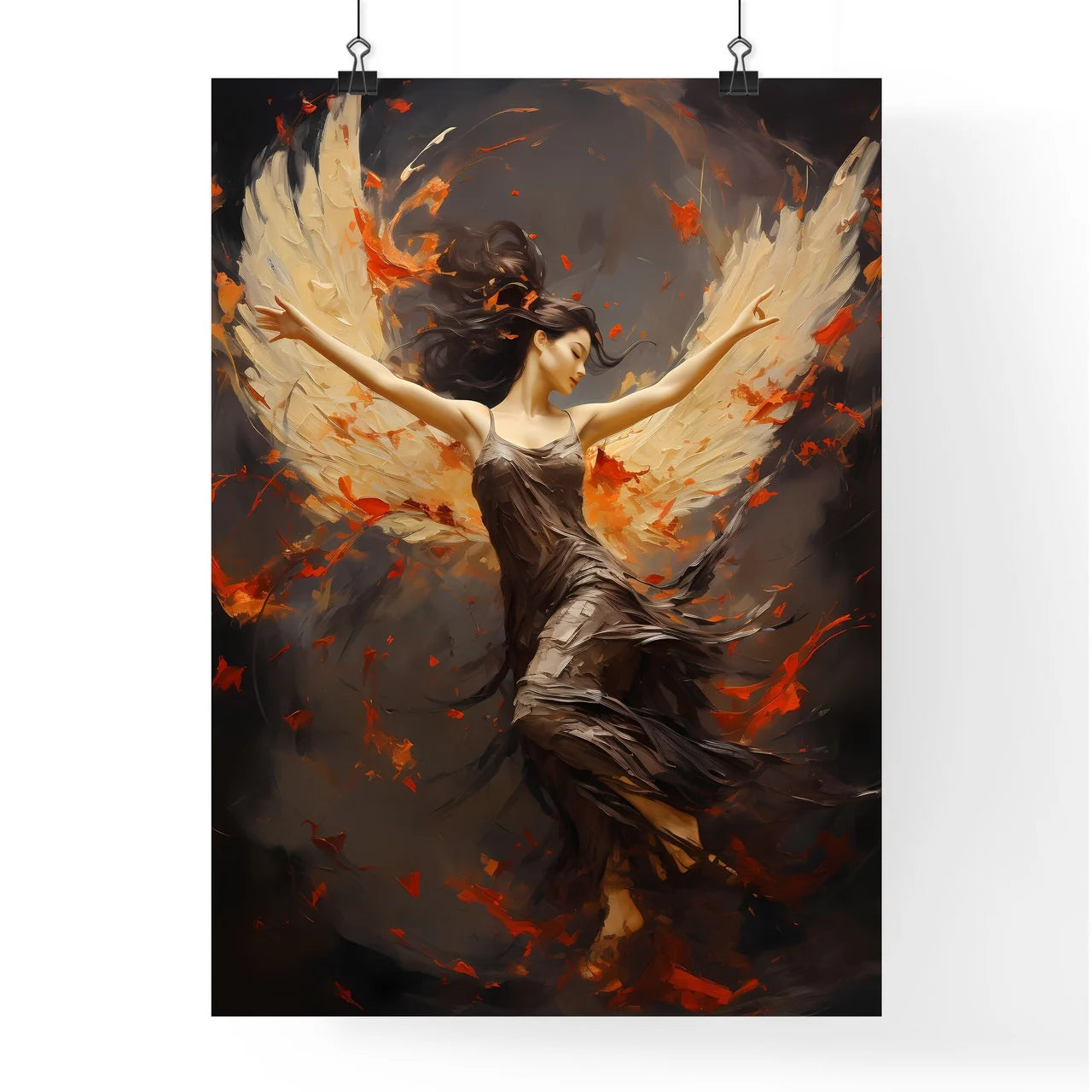 A Woman With Wings And Wings Spread Ou Poster