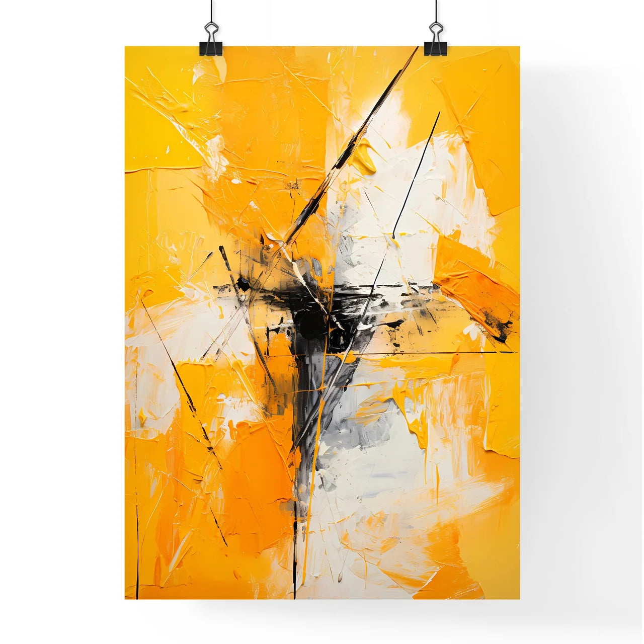 A Yellow And White Paintin Poster