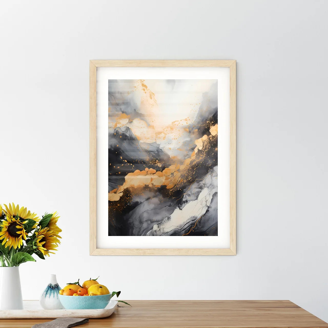 Abstract - A Black And White Painting With O - Kitchen Hangings