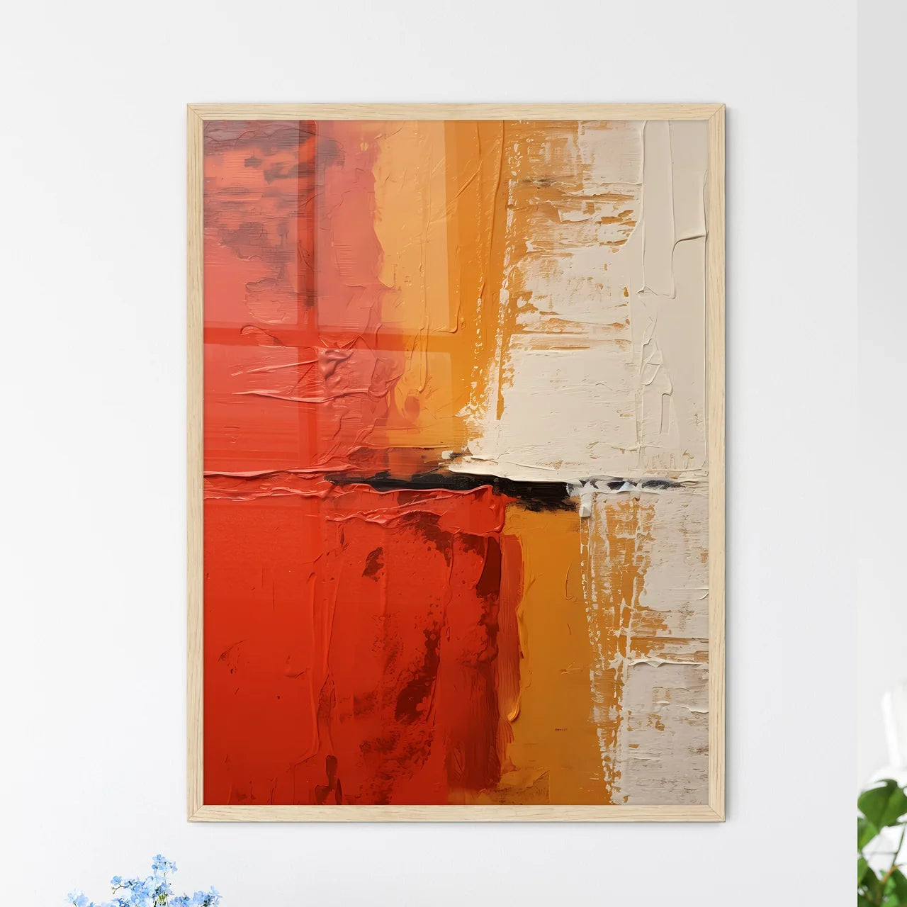 Abstract - A Painting Of Different Colors Framed Art