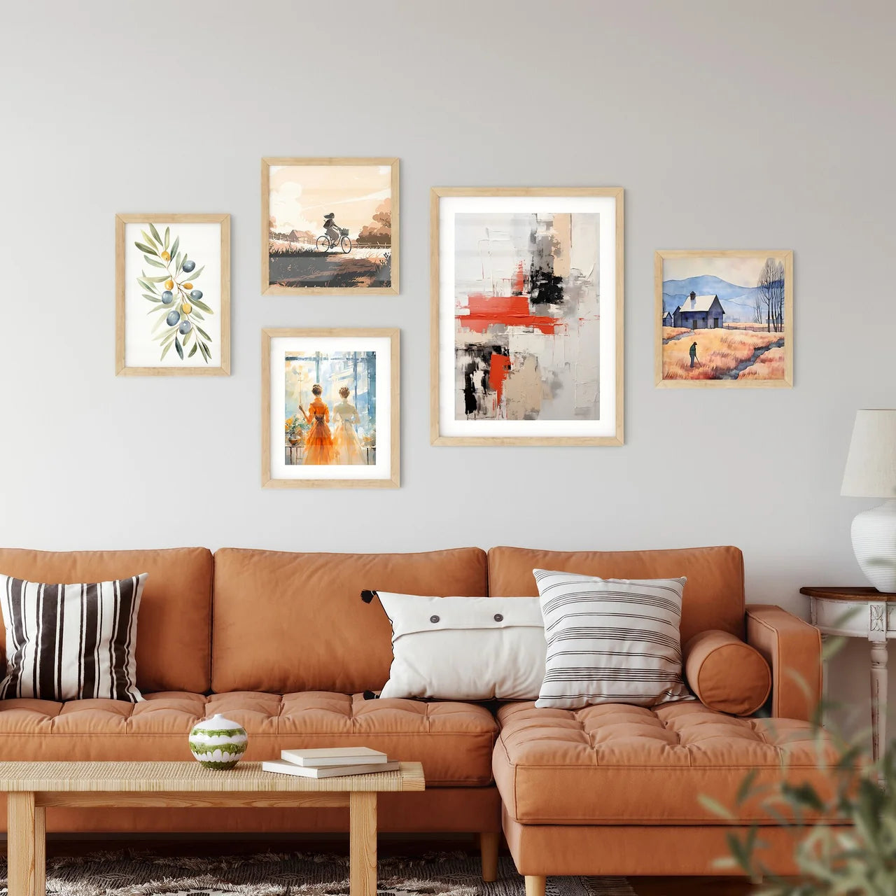 Abstract - A Painting Of A White Wall With R Framed Print