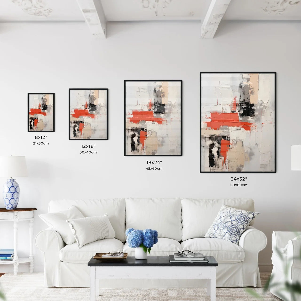 Abstract - A Painting Of A White Wall With R Wall Art