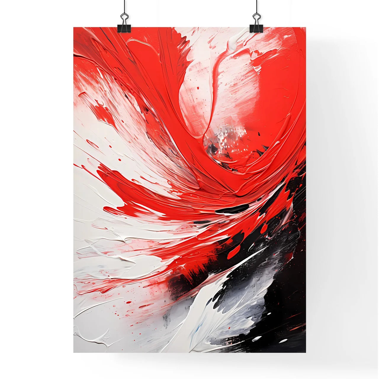 Abstract One - A Red And White Pain Poster