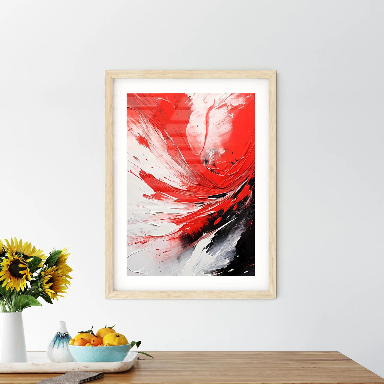 Abstract One - A Red And White Pain - Kitchen Hangings