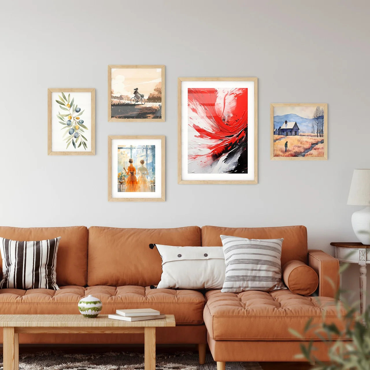 Abstract One - A Red And White Pain Framed Print