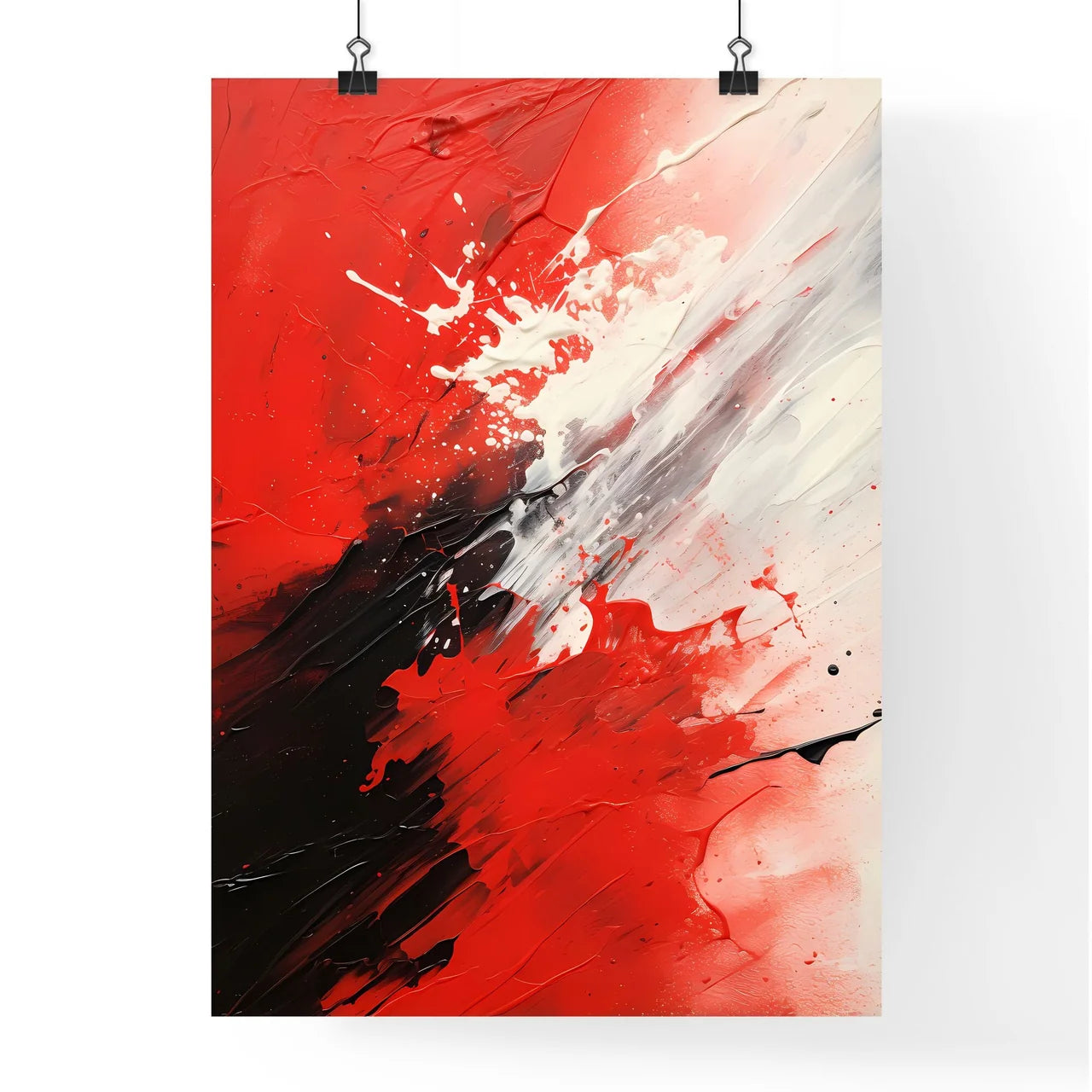 Abstract Three - A Red And Black Pain Poster