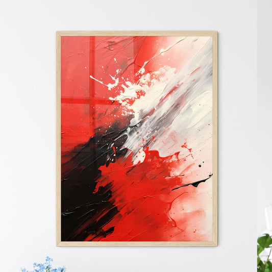 Abstract Three - A Red And Black Pain - Framed Art Print
