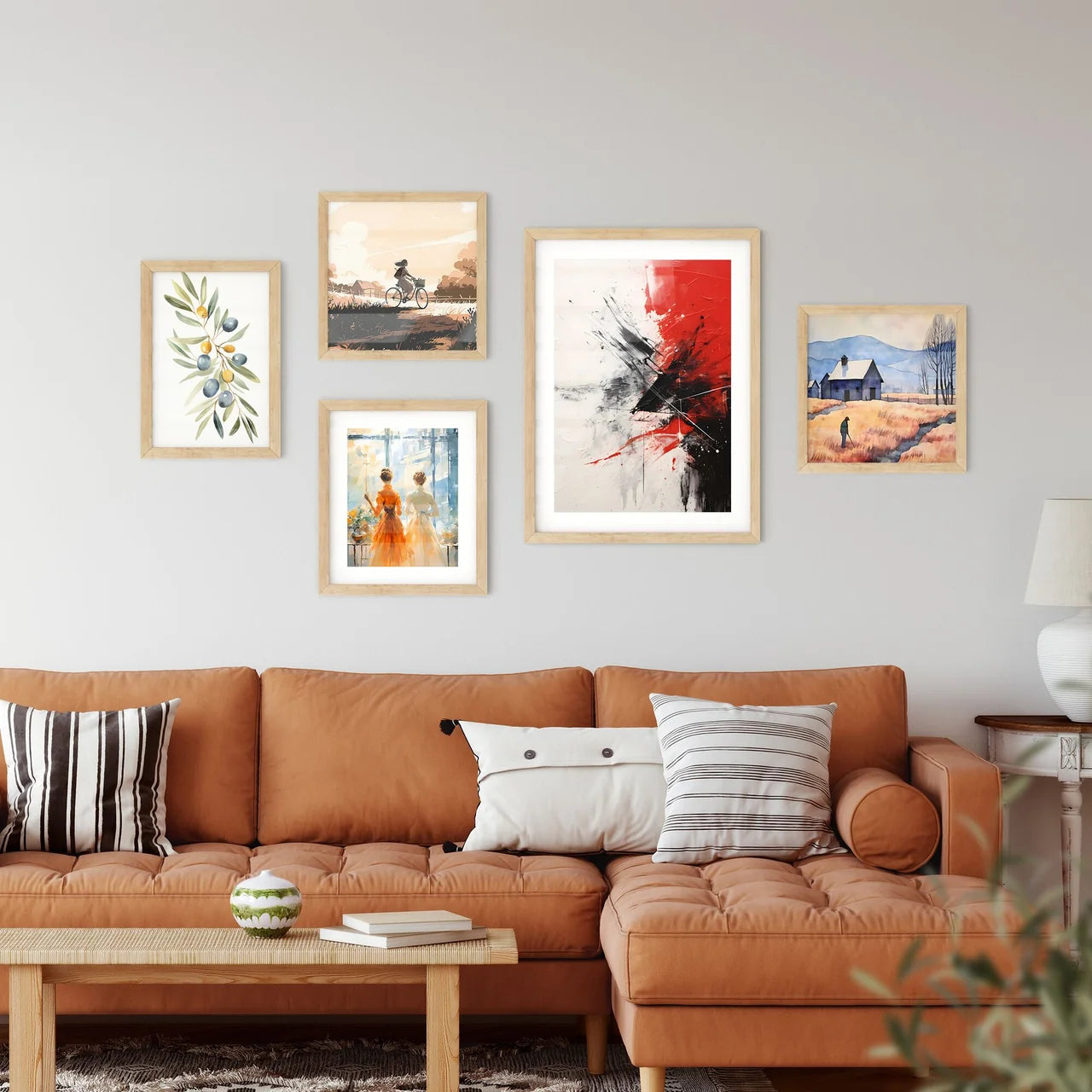 Abstract Two - A Red And Black Paint On A Wh Framed Print