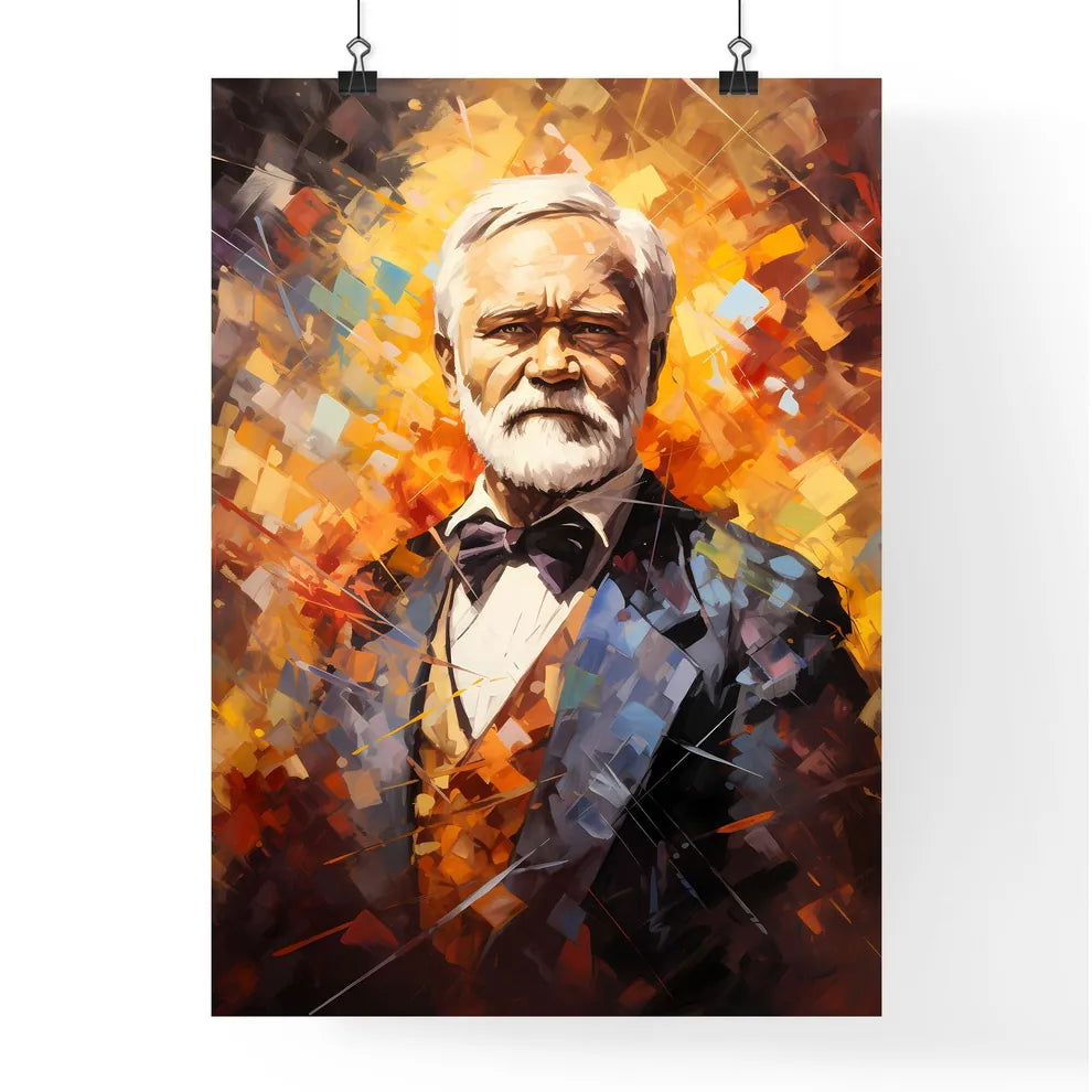 Andrew Carnegie - A Painting Of A Man With A Poster
