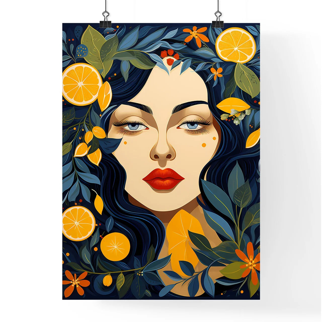 Art Composition - A Woman With Long Hair And Poster