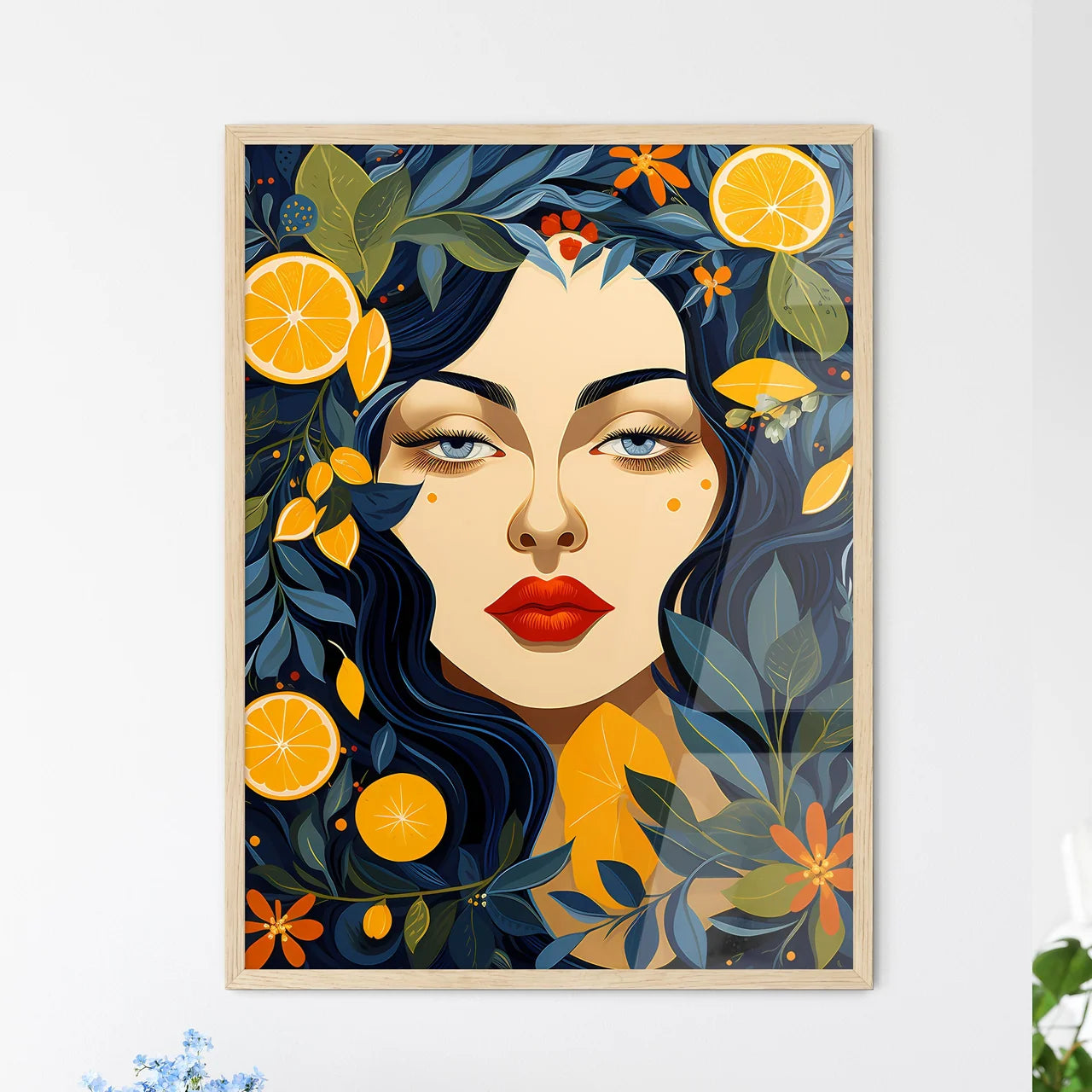 Art Composition - A Woman With Long Hair And - Framed Art Print