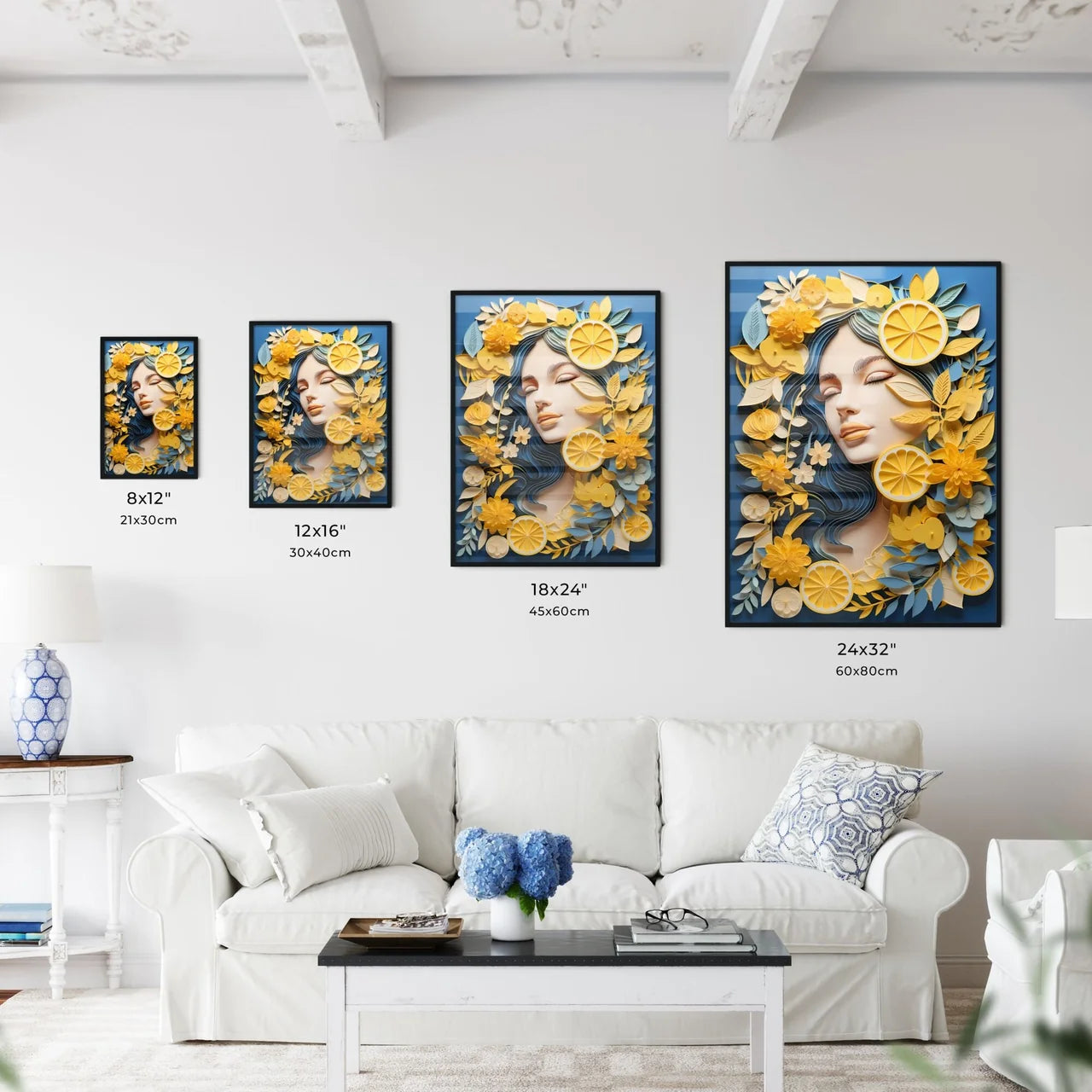 Art Composition - A Woman With Blue Hair And Wall Art