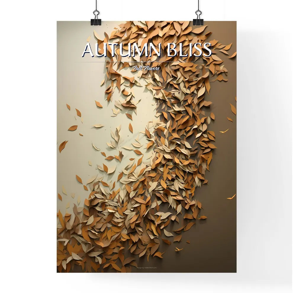 Autumn - A Group Of Leaves On A W Poster
