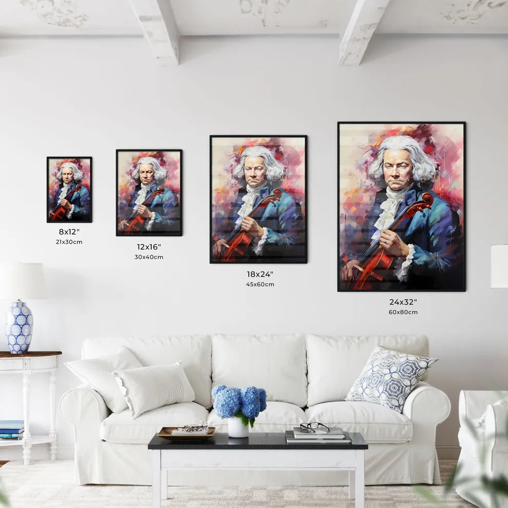 Bach - A Painting Of A Man Holding A Violi Wall Art