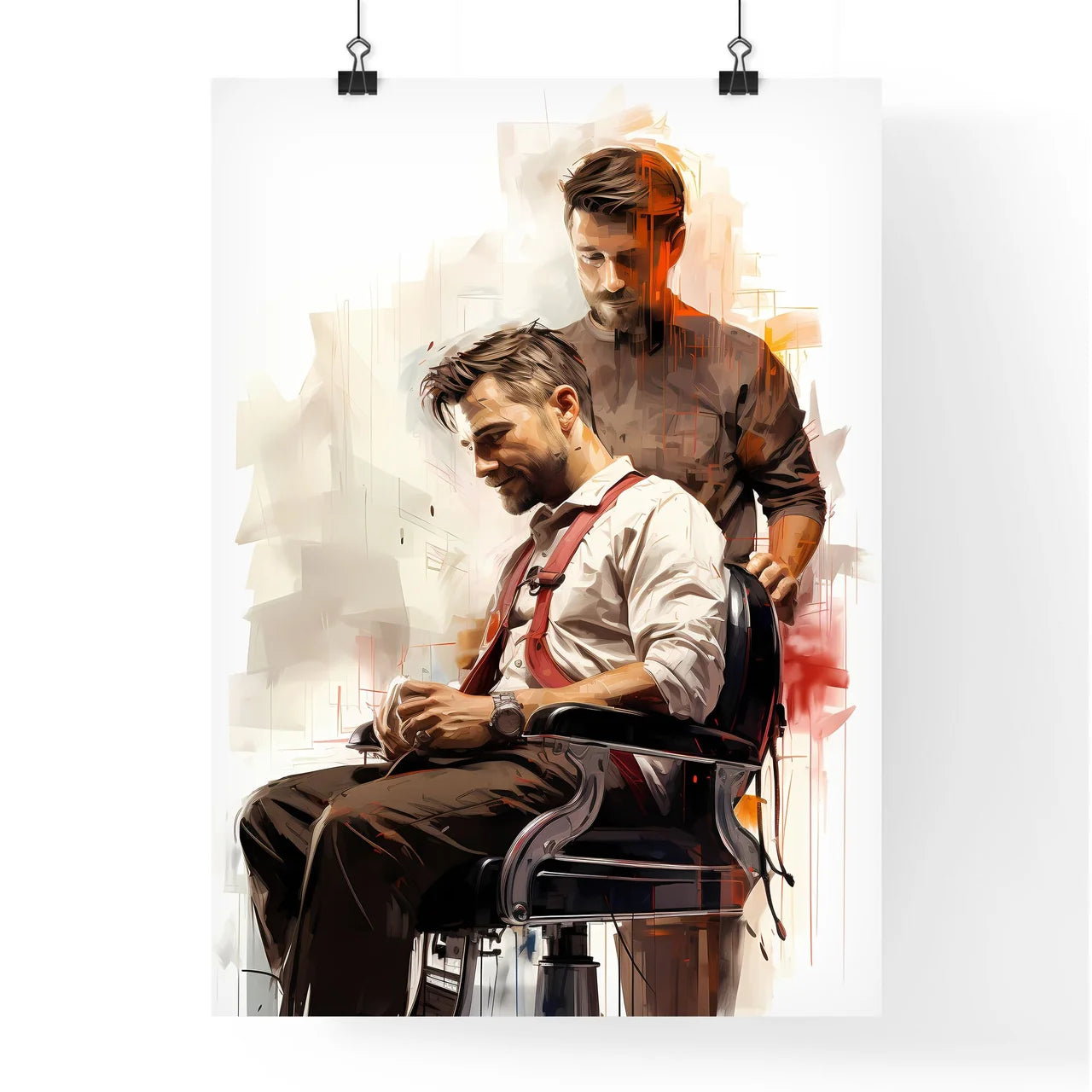 Barber Shop - A Man Sitting In A Chai Poster