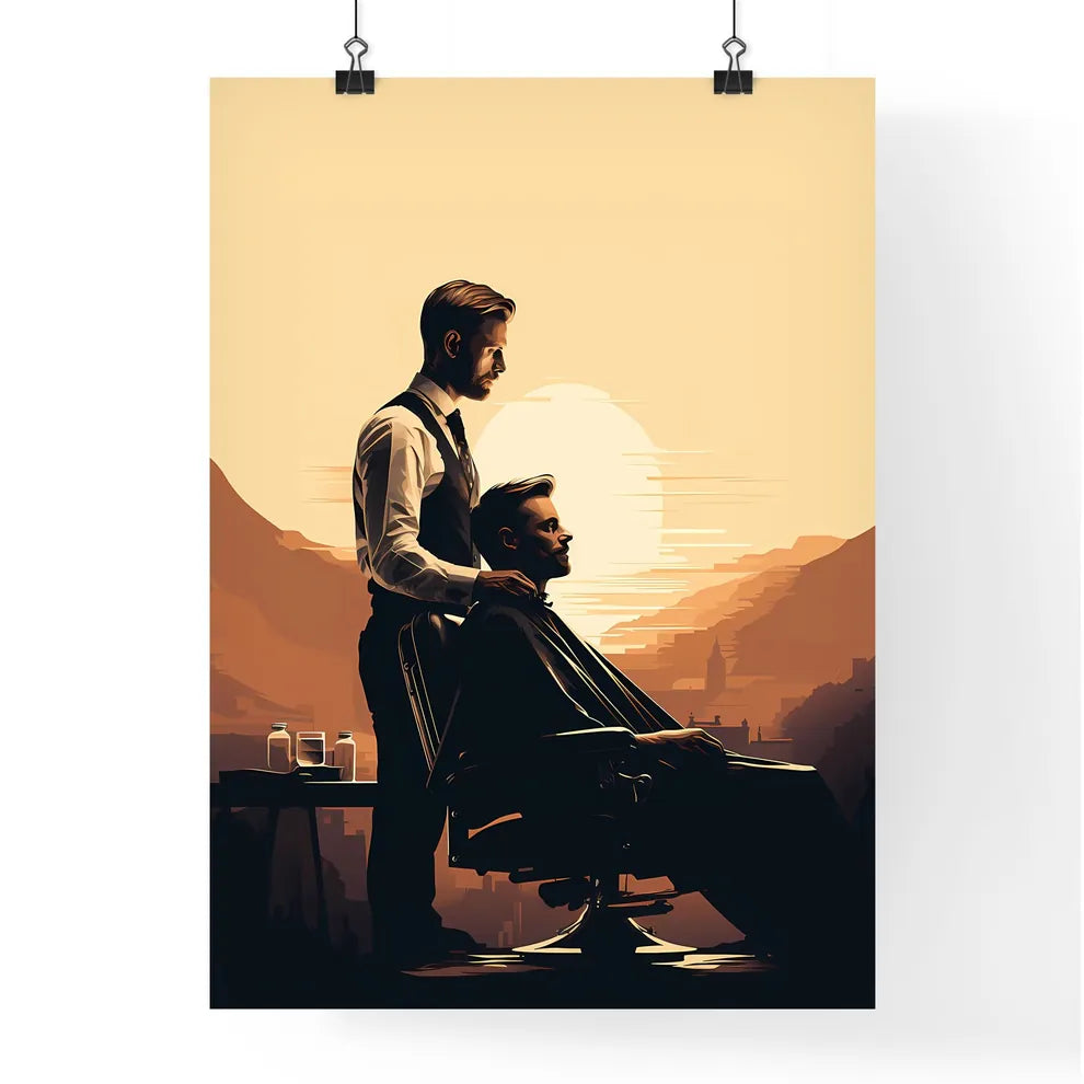 Barber Shop - A Man Standing Next To Another Poster